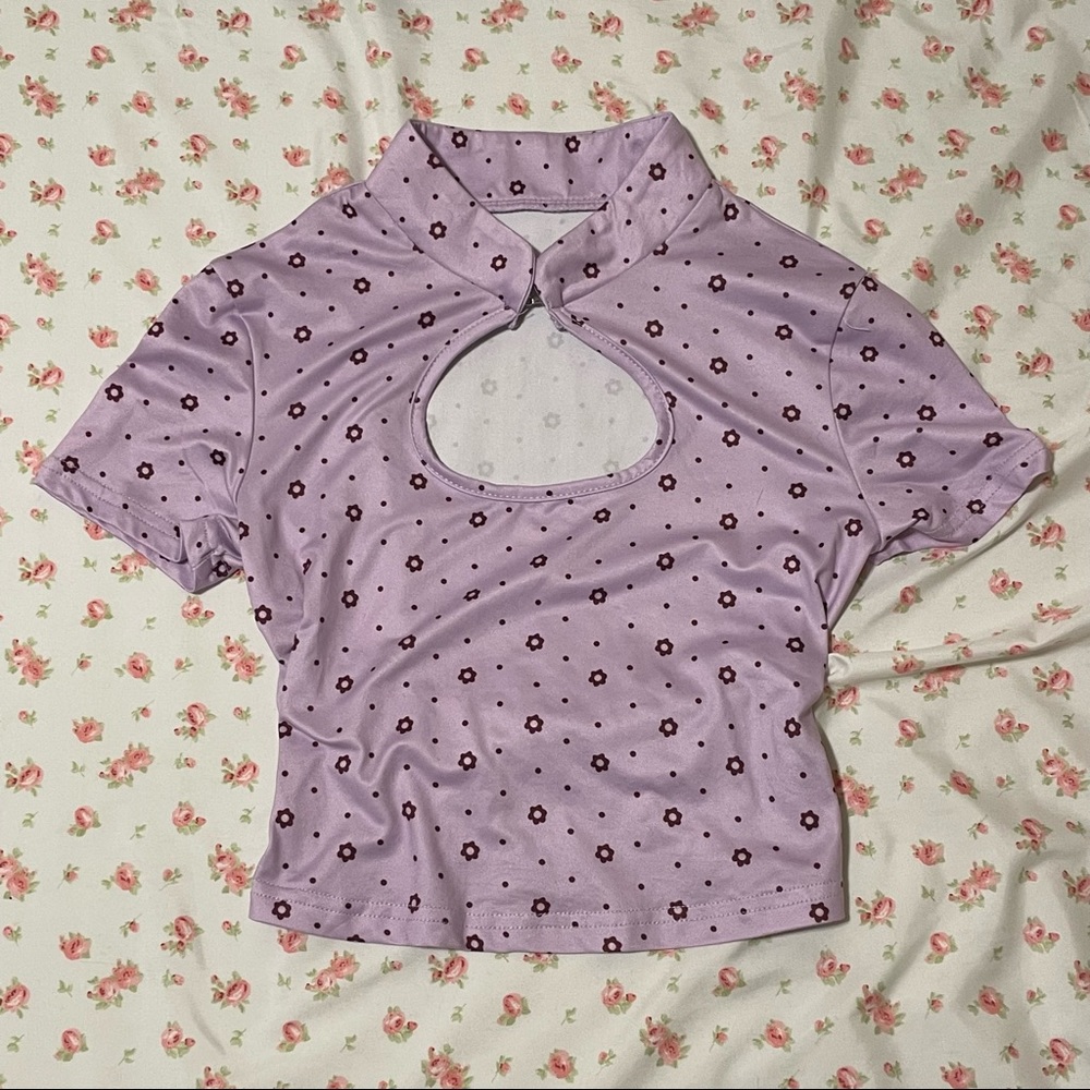 5/$25 cute purple crop top